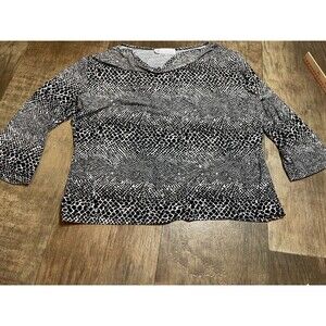 Brochure Top Womens XL Black Blouse